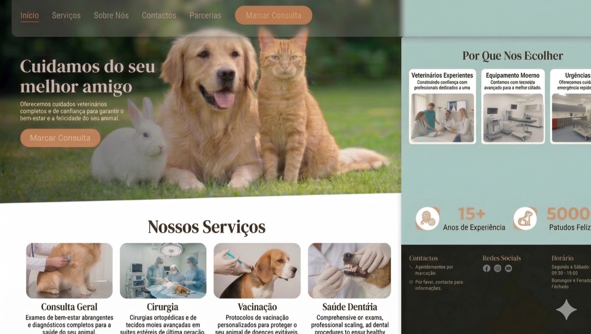 Web anticuada de Vale Cambra antes del rediseño